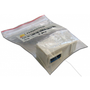 Keystone module, USB 3.0, A type, female-female, 90 degrees, white